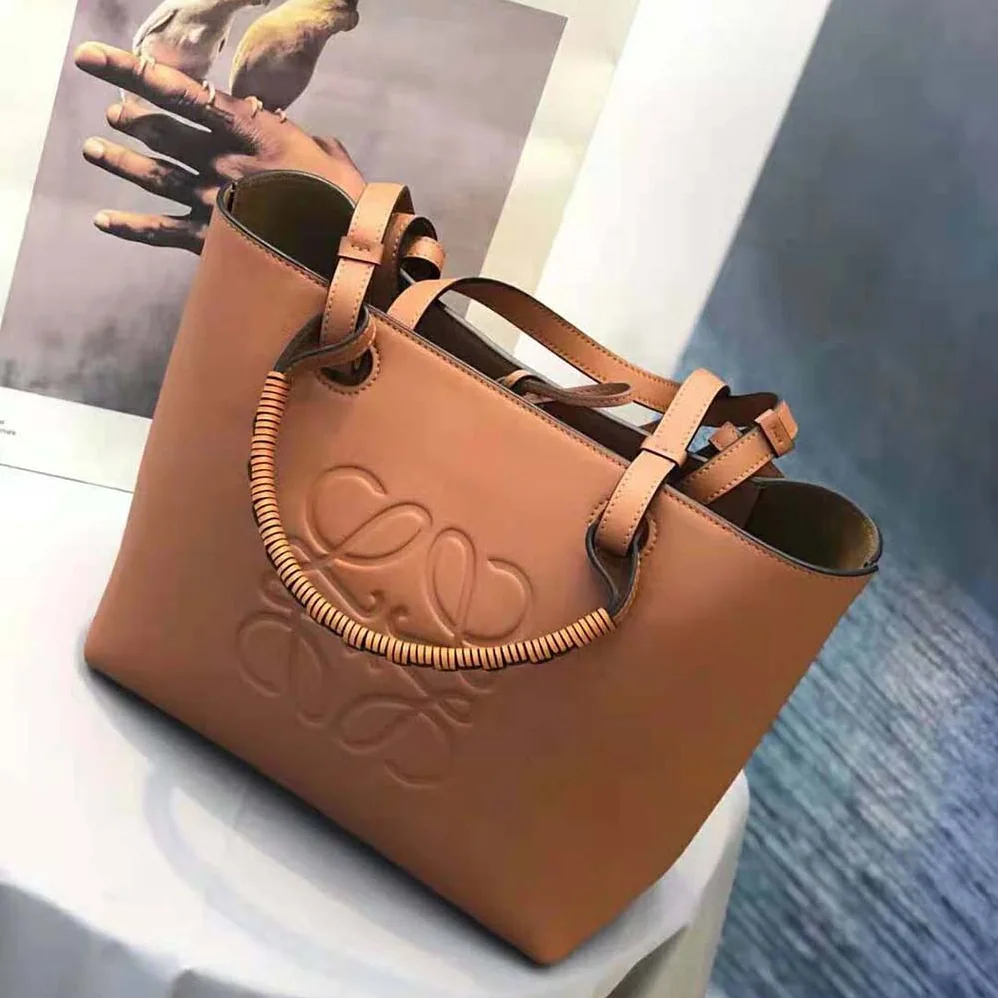 Loewe Small Anagram Tote in Classic Calfskin for Women in Brown