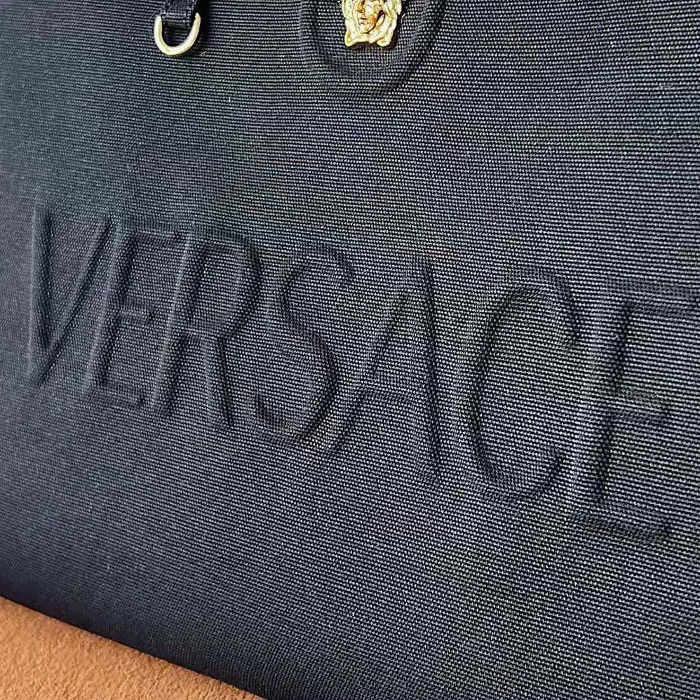 Versace La Medusa Canvas Large Tote Bag for Women in Black Versace La Medusa Canvas Large Tote Bag for Women in Black