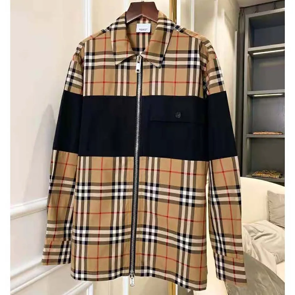 Burberry Contrast Panel Check Cotton Shirt for Women Burberry Contrast Panel Check Cotton Shirt for Women