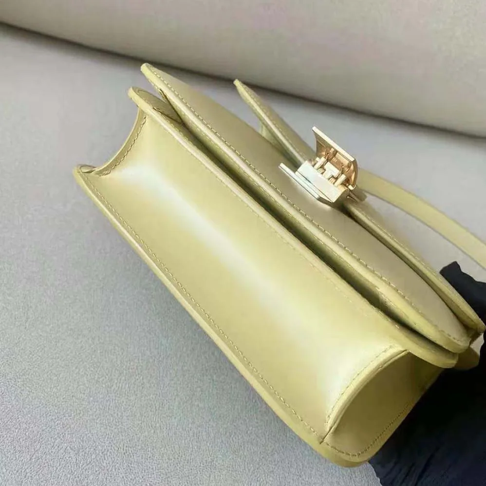 Celine Teen Classic Bag in Box Calfskin for Women in Yellow Celine Teen Classic Bag in Box Calfskin for Women in Yellow
