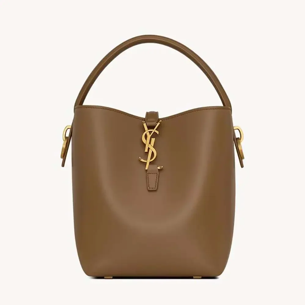 Saint Laurent YSL Le 37 Small in Shiny Leather for Women in Tan
