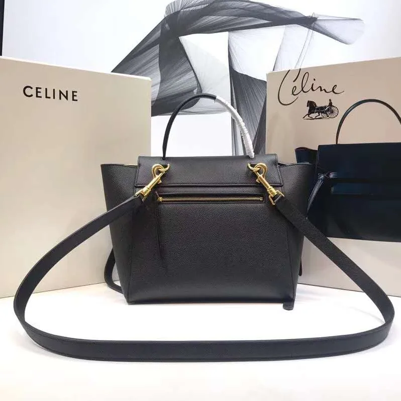 Celine Micro Belt Bag in Grained Calfskin for Women in Black Celine Micro Belt Bag in Grained Calfskin for Women in Black