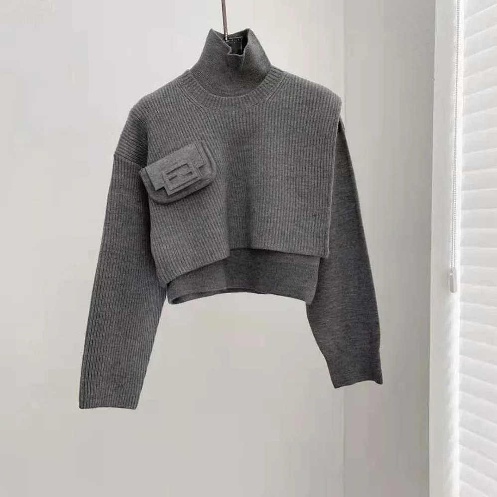 Fendi Gray Wool and Cashmere Sweater for Women Fendi Gray Wool and Cashmere Sweater for Women