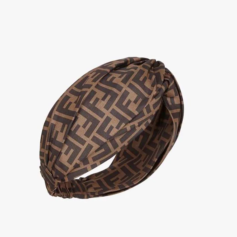 Fendi FF Band FF Band Brown Silk Bandeau Top for Women Fendi FF Band FF Band Brown Silk Bandeau Top for Women