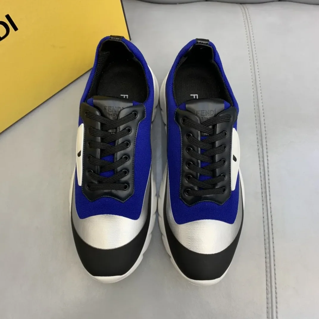 Fendi Force Low Tops Sneakers Blue in Grey Fendi Force Low Tops Sneakers Blue in Grey