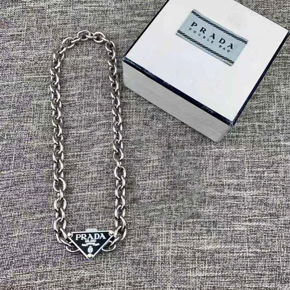 Prada Symbole Necklace 925 Sterling Silver for Women Prada Symbole Necklace 925 Sterling Silver for Women