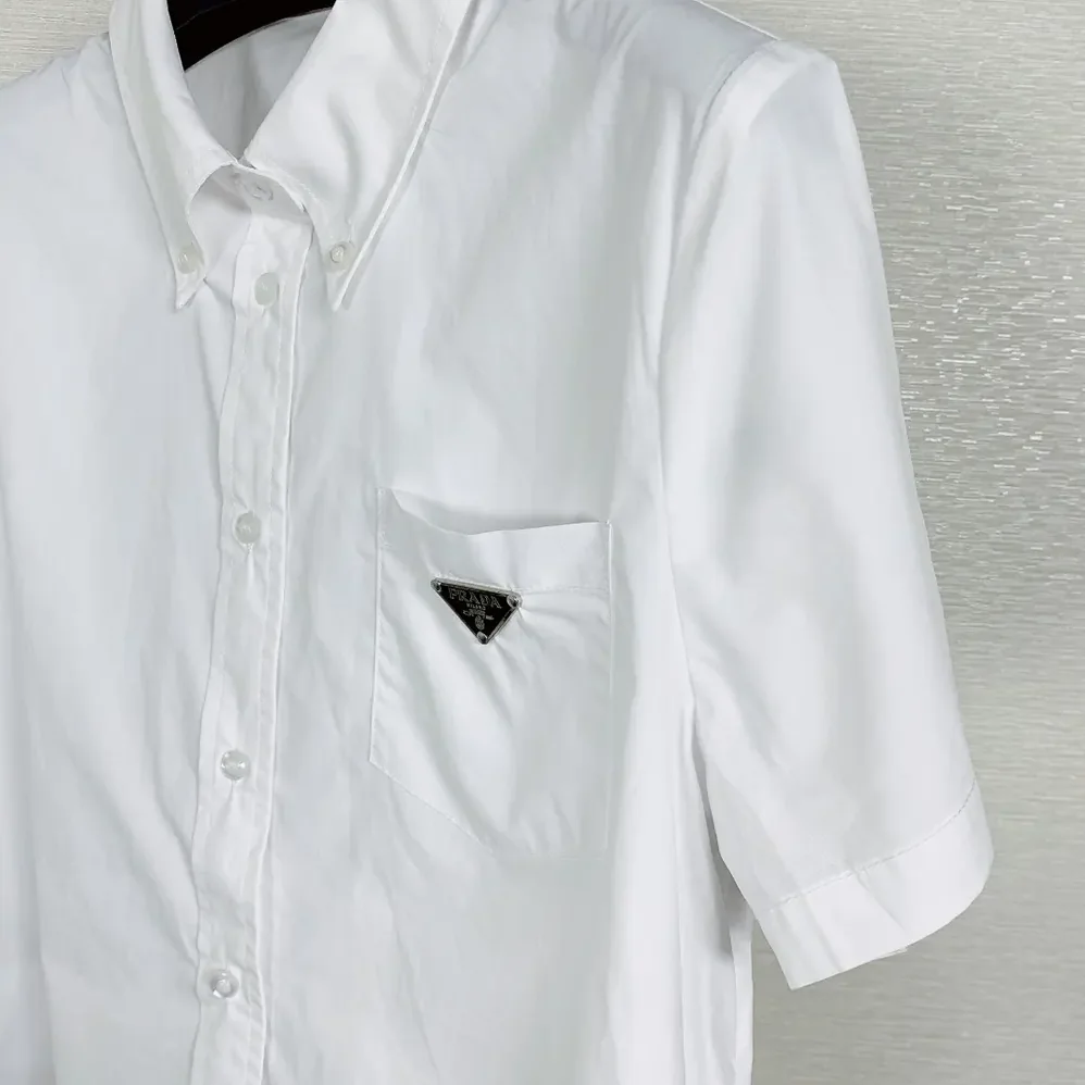 Prada Poplin Shirt for Women in White Prada Poplin Shirt for Women in White