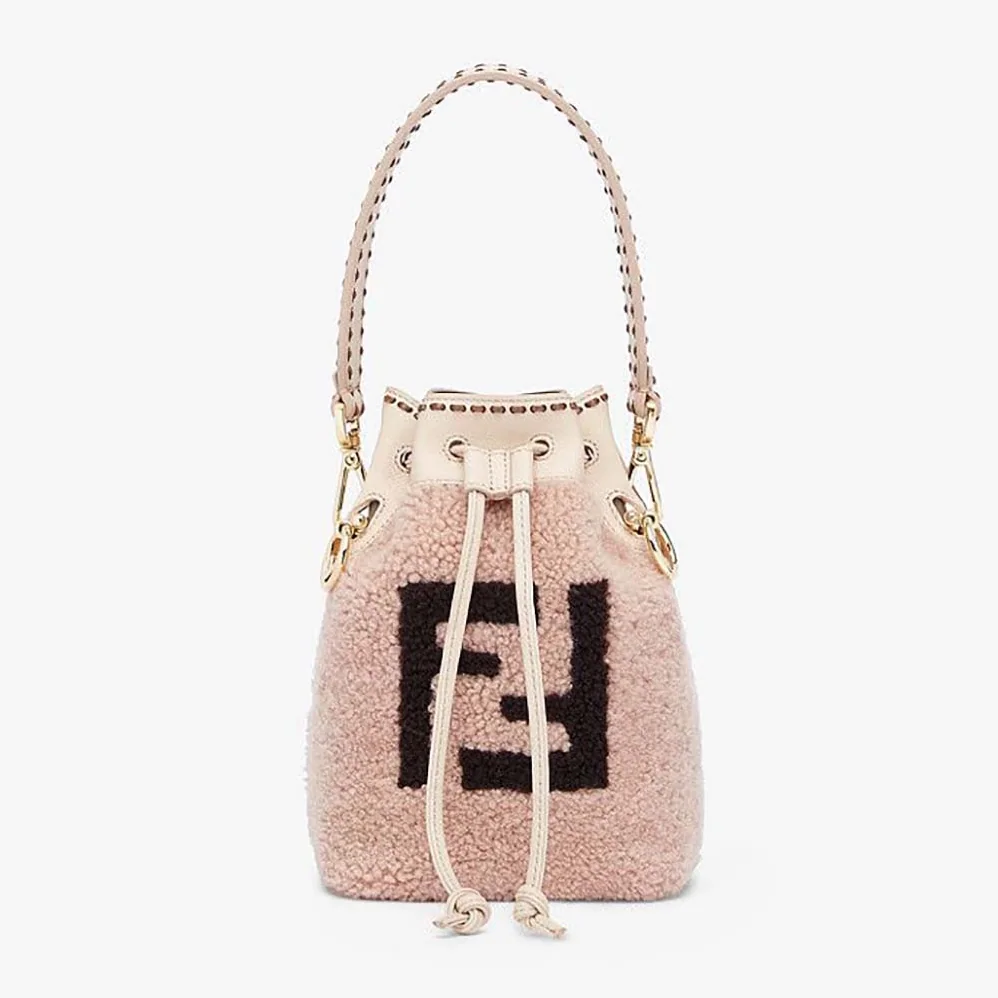 Fendi Mon Tresor Pink Sheepskin Mini for Women in Bag