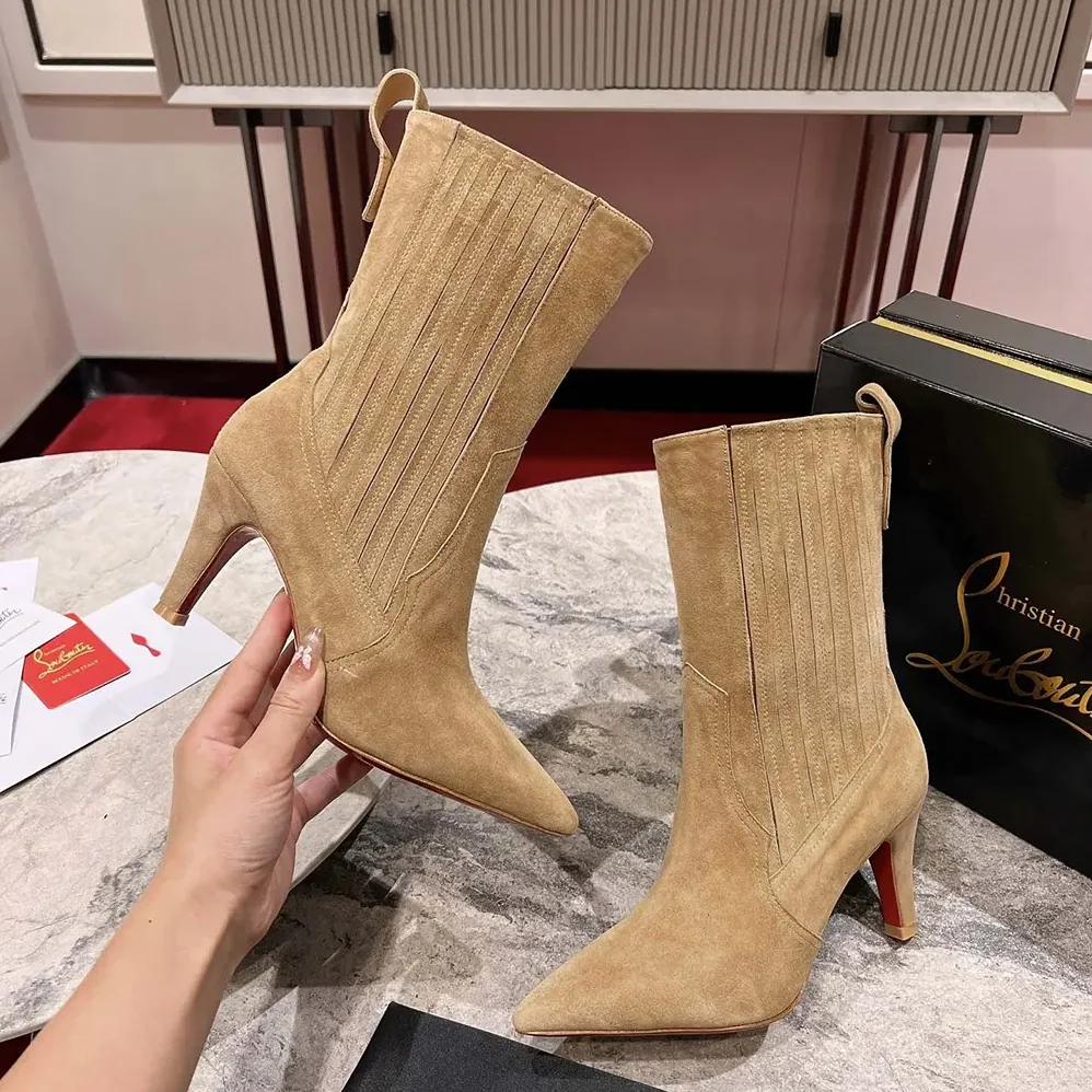 Christian Louboutin Santigag 85 mm Low Boots Veau Velours for Women