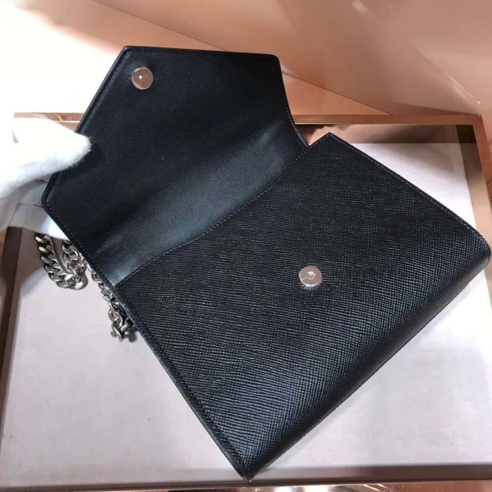 Prada Monochrome Saffiano Leather Bag for Women in Black