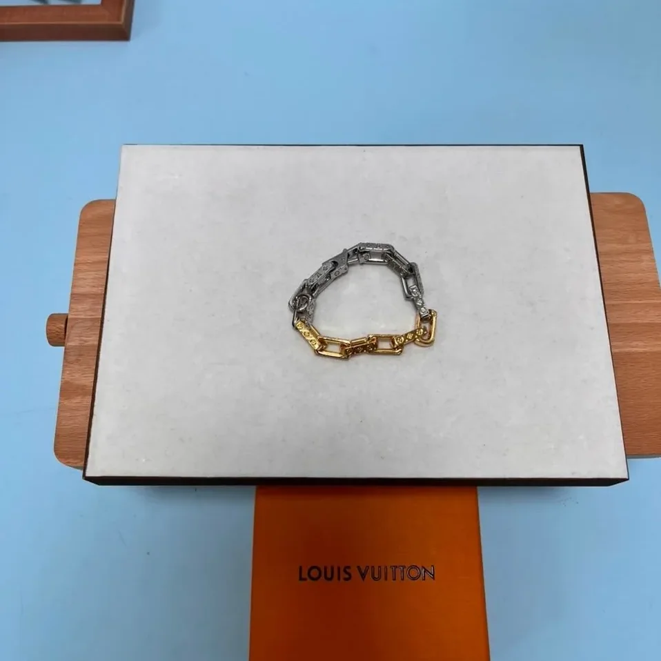Louis Vuitton Monogram Chain Bracelet Silver in Gold Louis Vuitton Monogram Chain Bracelet Silver in Gold