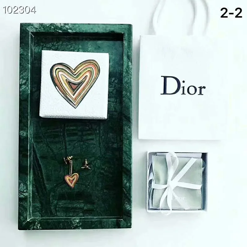Dior “Dioramour” Heart and Bee Asymmetric Earrings for Women