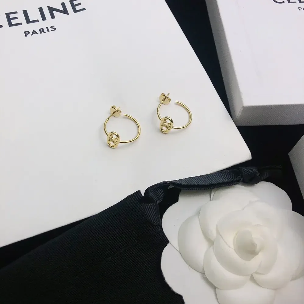 Celine Maillon Triomphe Hoops in Yellow Gold for Women