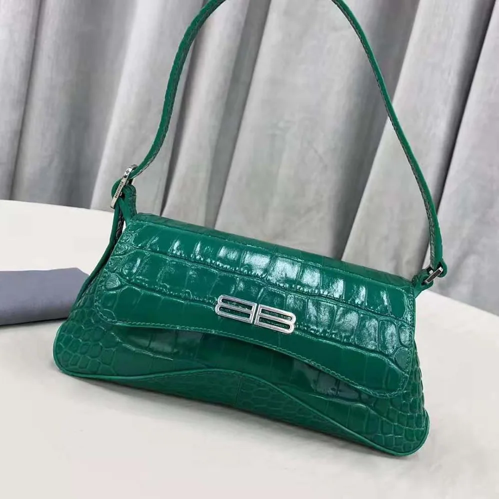 Balenciaga XX Small Flap Bag Crocodile Embossed in Green for Women Balenciaga XX Small Flap Bag Crocodile Embossed in Green for Women