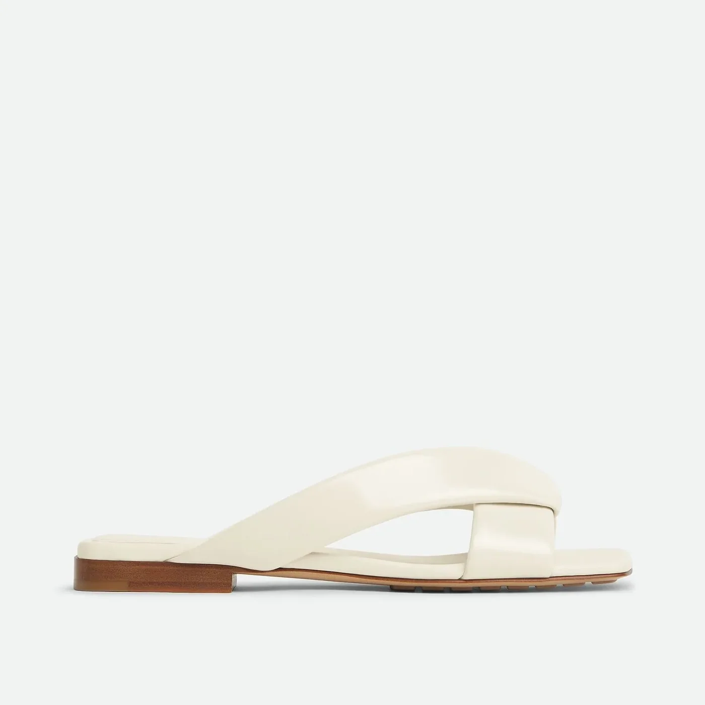Bottega Veneta Riva Flat Mule Sea Salt
