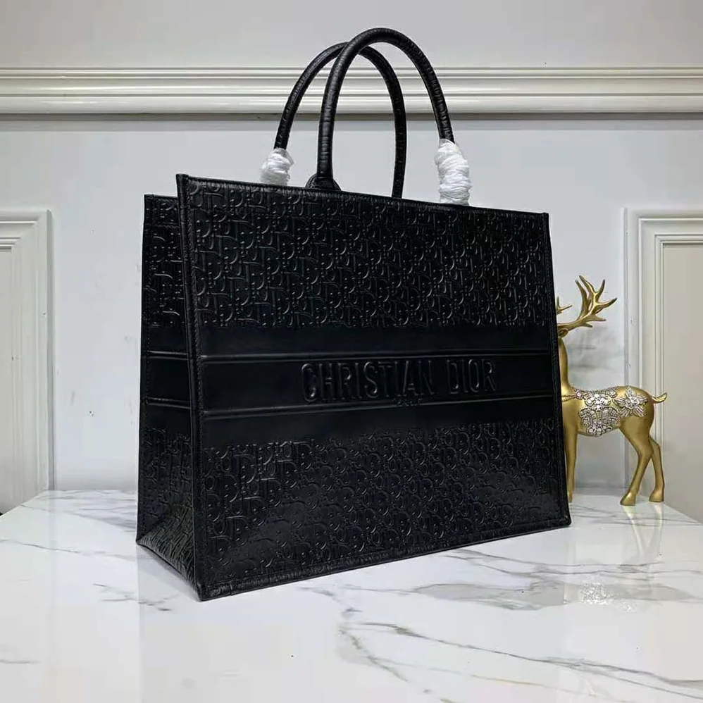 Dior Book Tote Black Dior Oblique Embossed Calfskin Dior Book Tote Black Dior Oblique Embossed Calfskin
