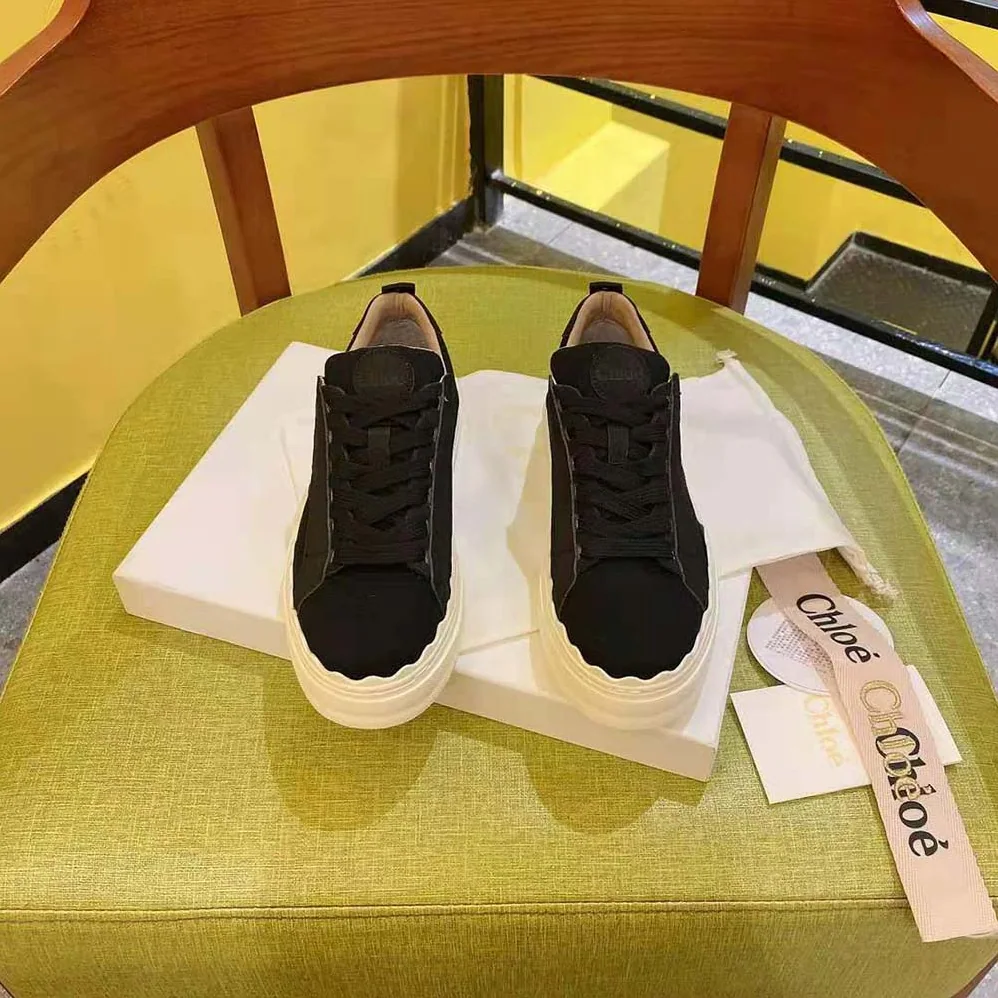 Chloe Lauren Sneaker in Embroidered Canvas for Women in Black Chloe Lauren Sneaker in Embroidered Canvas for Women in Black