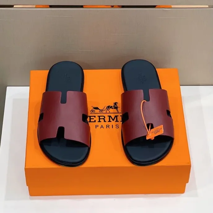 Hermes Izmir Sandals Purple in Dark Blue