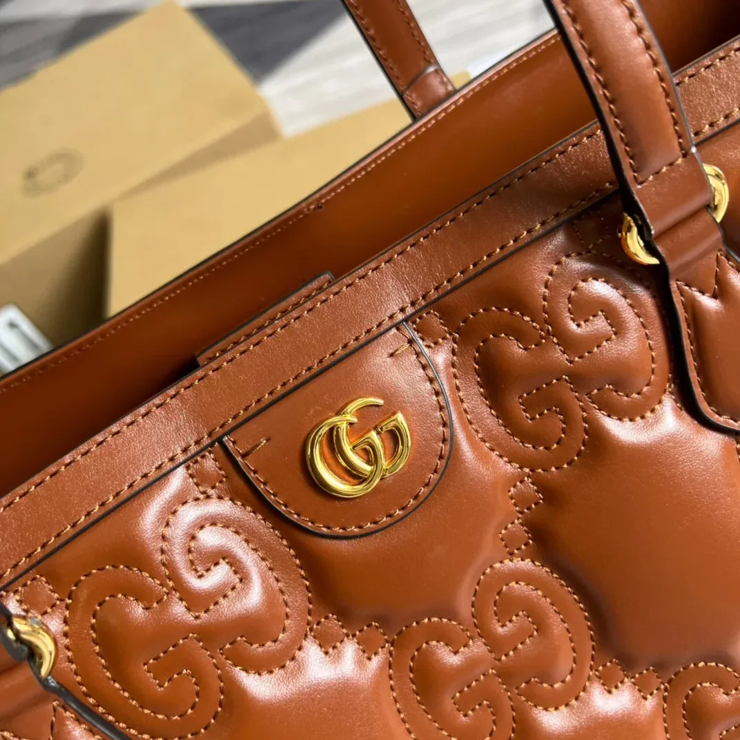 Gucci GG Medium Tote Brown Gucci GG Medium Tote Brown
