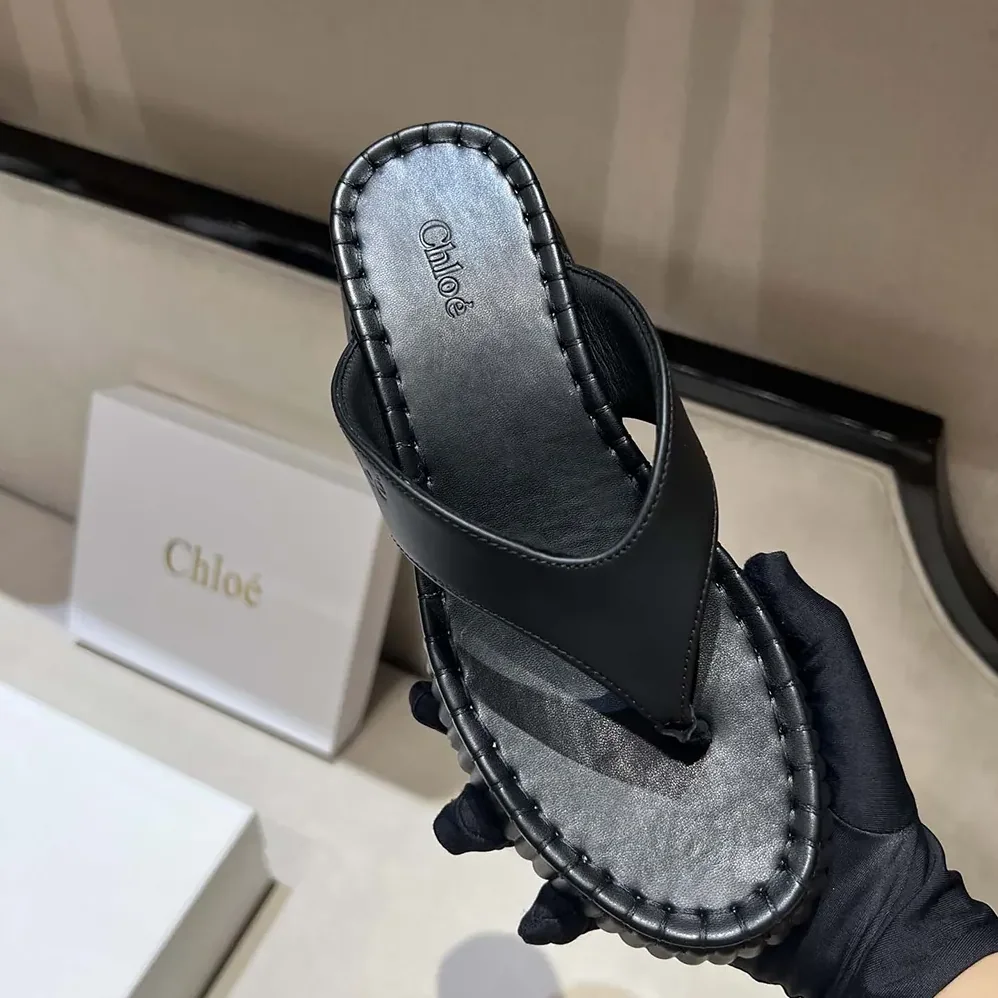 Chloe Nama Wedge Slide for Women in Black