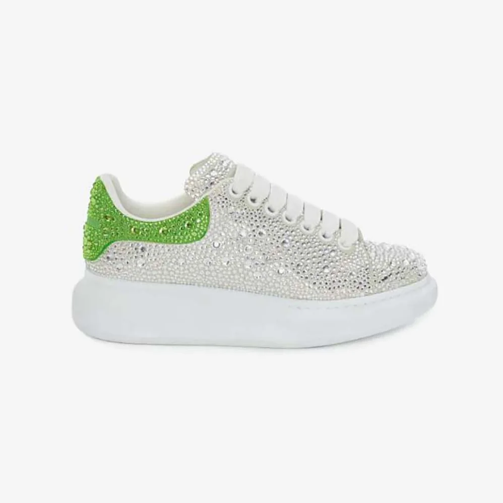 Alexander Mcqueen Oversized Sneaker in White for Women in Acid Green