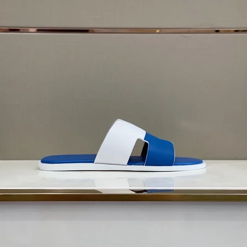 Hermes Izmir Sandal White in Blue Hermes Izmir Sandal White in Blue