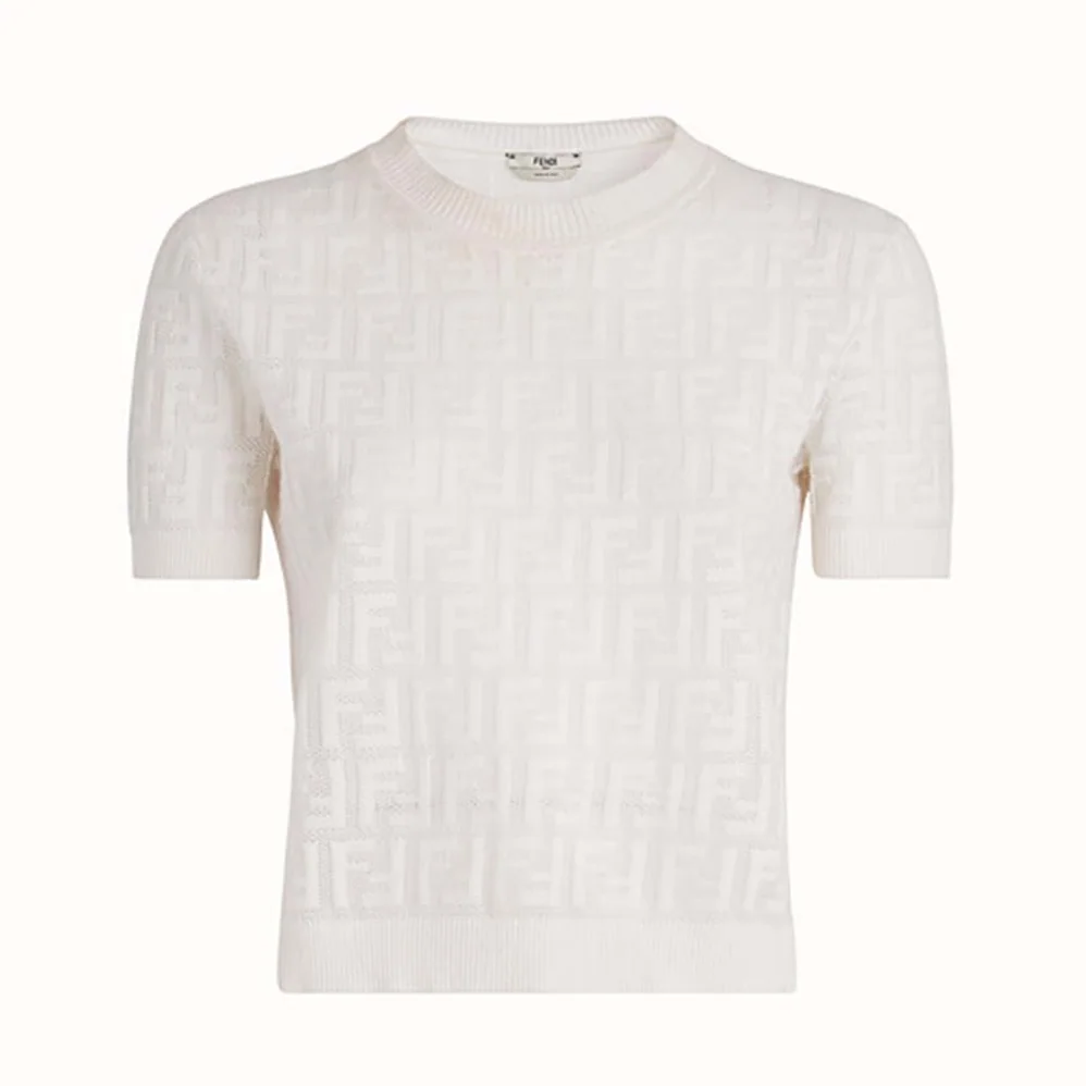Fendi JUMPER White Cotton Jumper for Women Fendi JUMPER White Cotton Jumper for Women