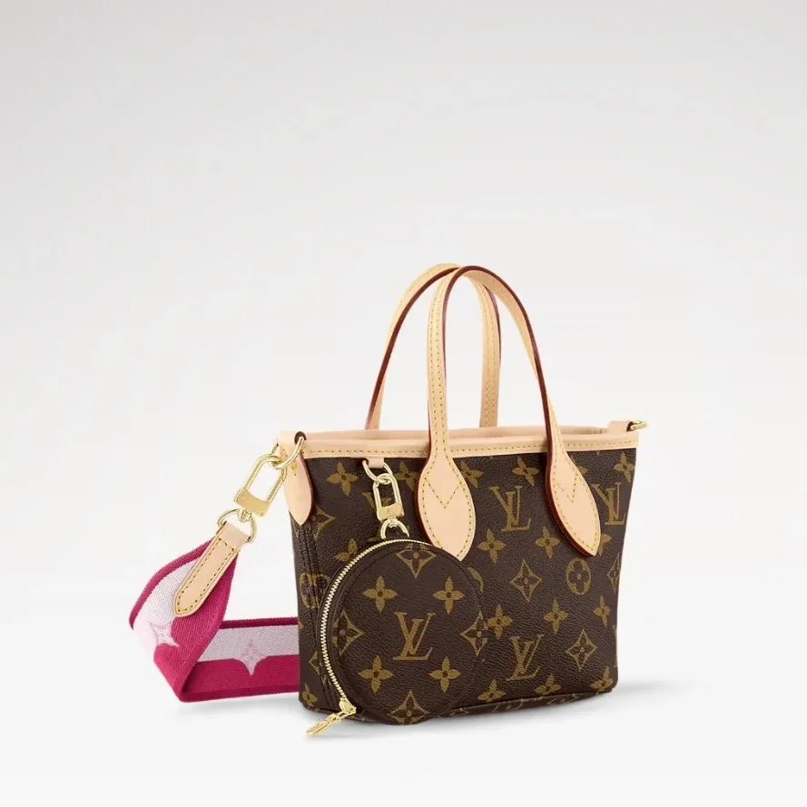 Louis Vuitton Neverfull BB Tote Bag in Pink Peony Gold Hardware