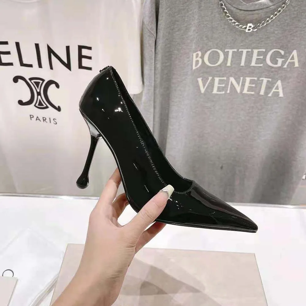 Jimmy Choo Ixia 95 Black Patent Leather Pumps-IXIA95PAT for Women