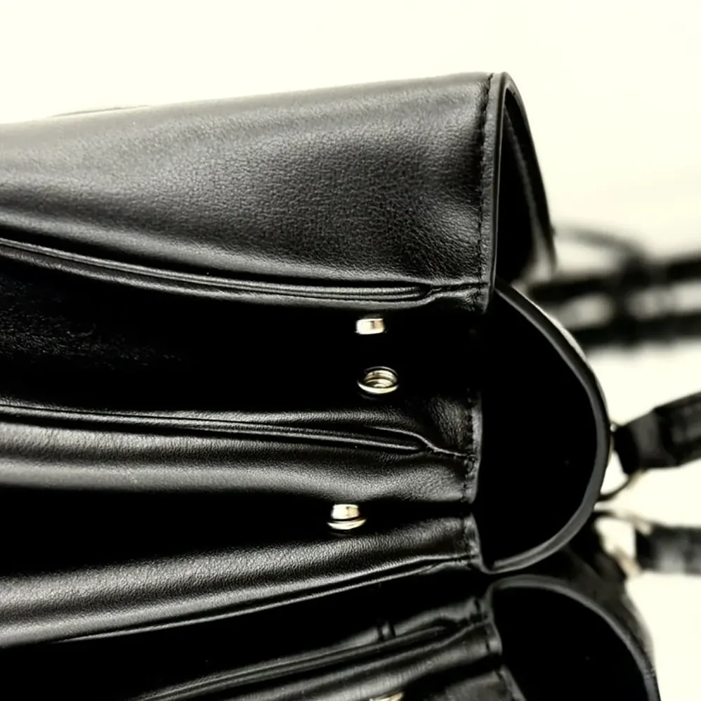 Balenciaga Rodeo Handbag Large In Black Smooth Calfskin Aged for Women in Silver Hardware