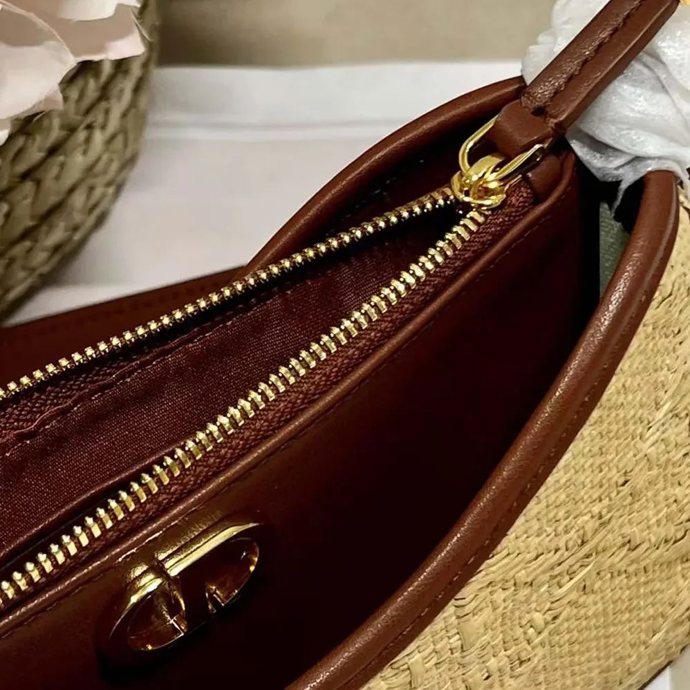 Dior CD 30 Montaigne Hobo Avenue Mini Bag Natural Cannage Raffia for Women Dior CD 30 Montaigne Hobo Avenue Mini Bag Natural Cannage Raffia for Women