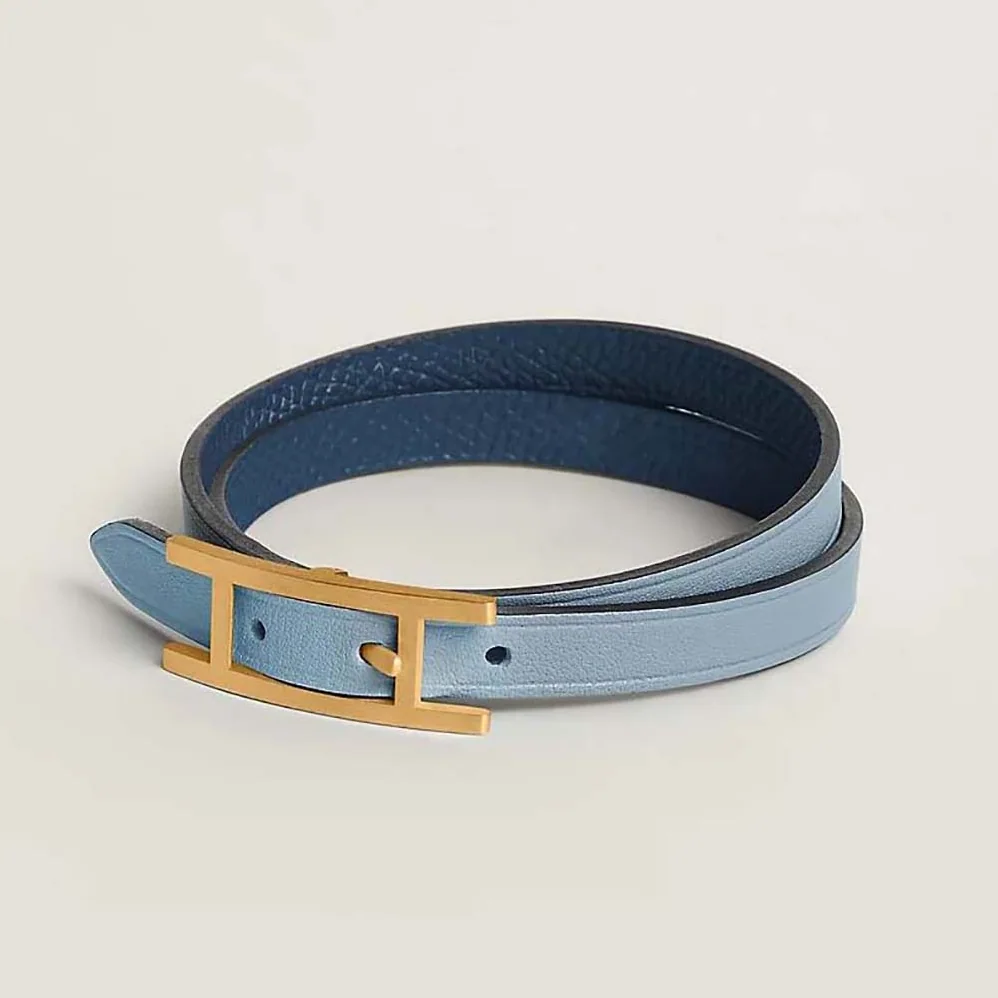 Hermes Behapi Double Tour Bracelet for Unisex in Brown
