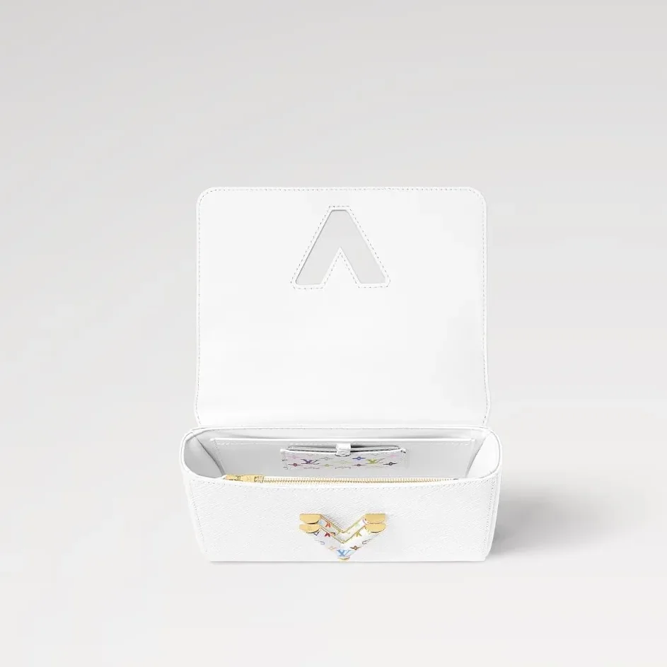 Louis Vuitton LV x TM Twist MM Slim Handbag White / Louis Vuitton LV x TM Twist MM Slim Handbag White /
