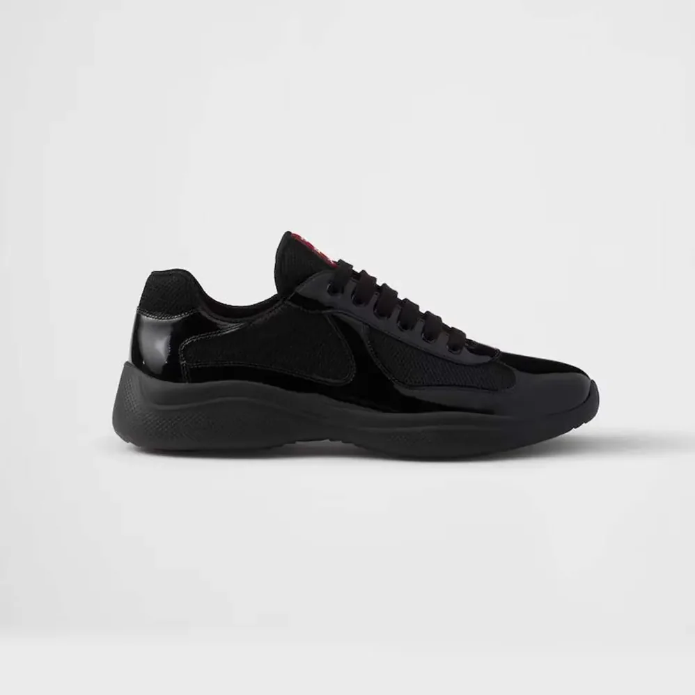 Prada Patent Leather and Technical Fabric Prada America's Cup Sneakers for Unisex in Black Prada Patent Leather and Technical Fabric Prada America's Cup Sneakers for Unisex in Black