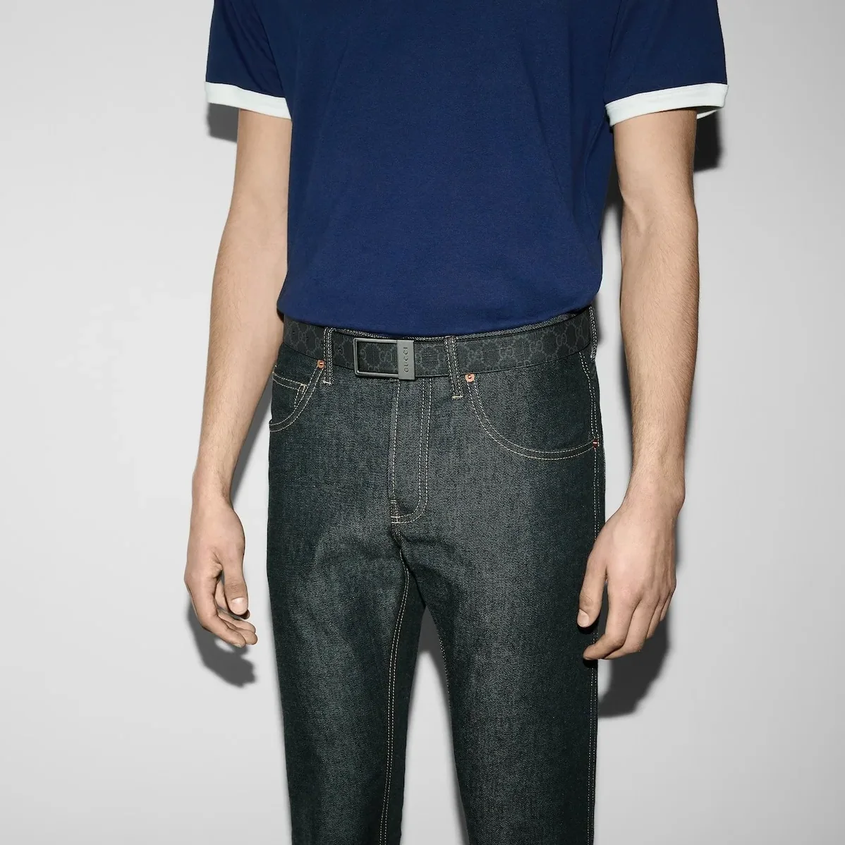 Gucci GG Belt With Rectangular Buckle Black Gucci GG Belt With Rectangular Buckle Black