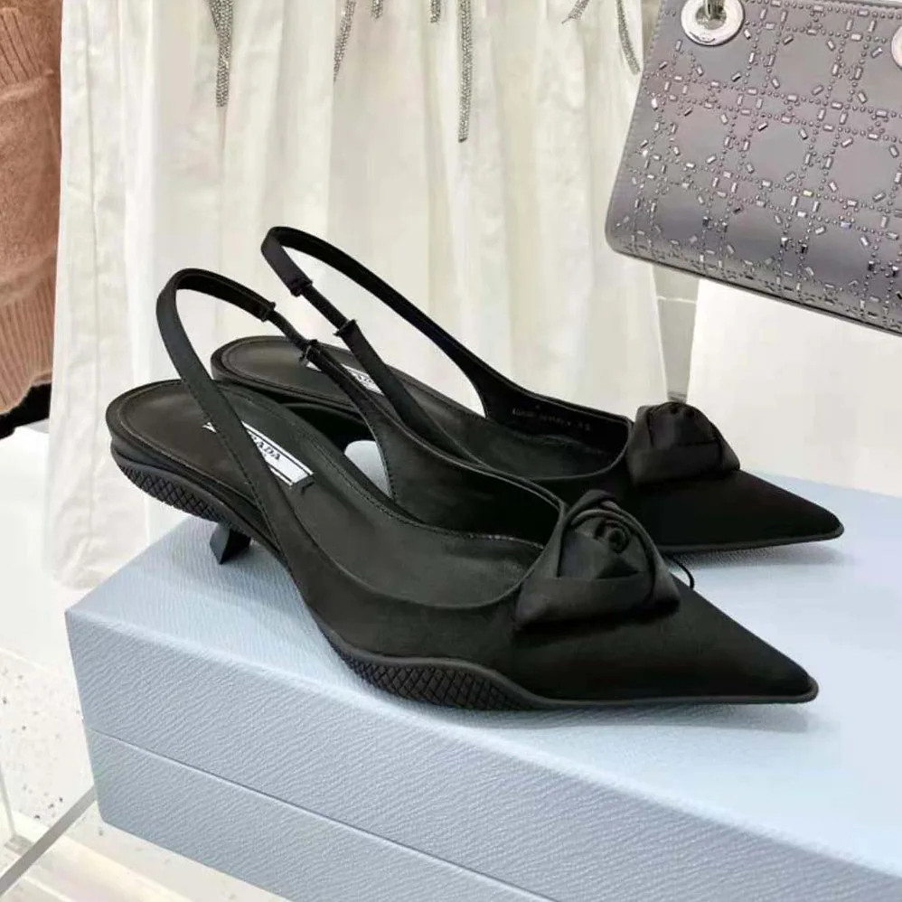 Prada Nylon Gabardine Slingback Pumps for Women in Black