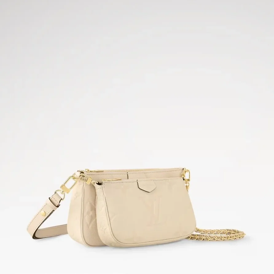 Louis Vuitton Multi Pochette Accessoires Shoulder Bag / Cream Monogram Empreinte Gold Hardware
