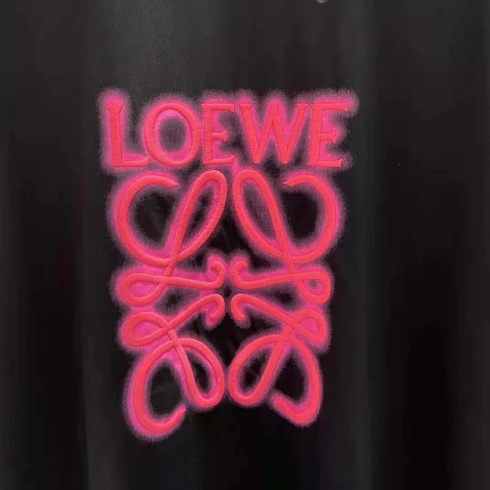 Loewe LOEWE Neon T-shirt in Cotton for Women in Black/Pink