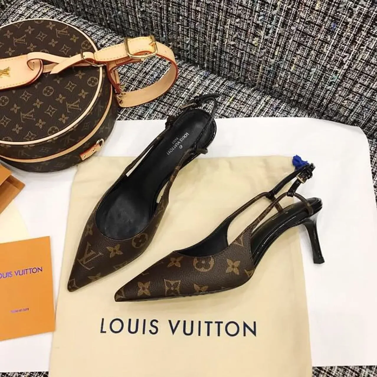 Louis Vuitton Chérie Slingback Pump 1A5BPP Brown