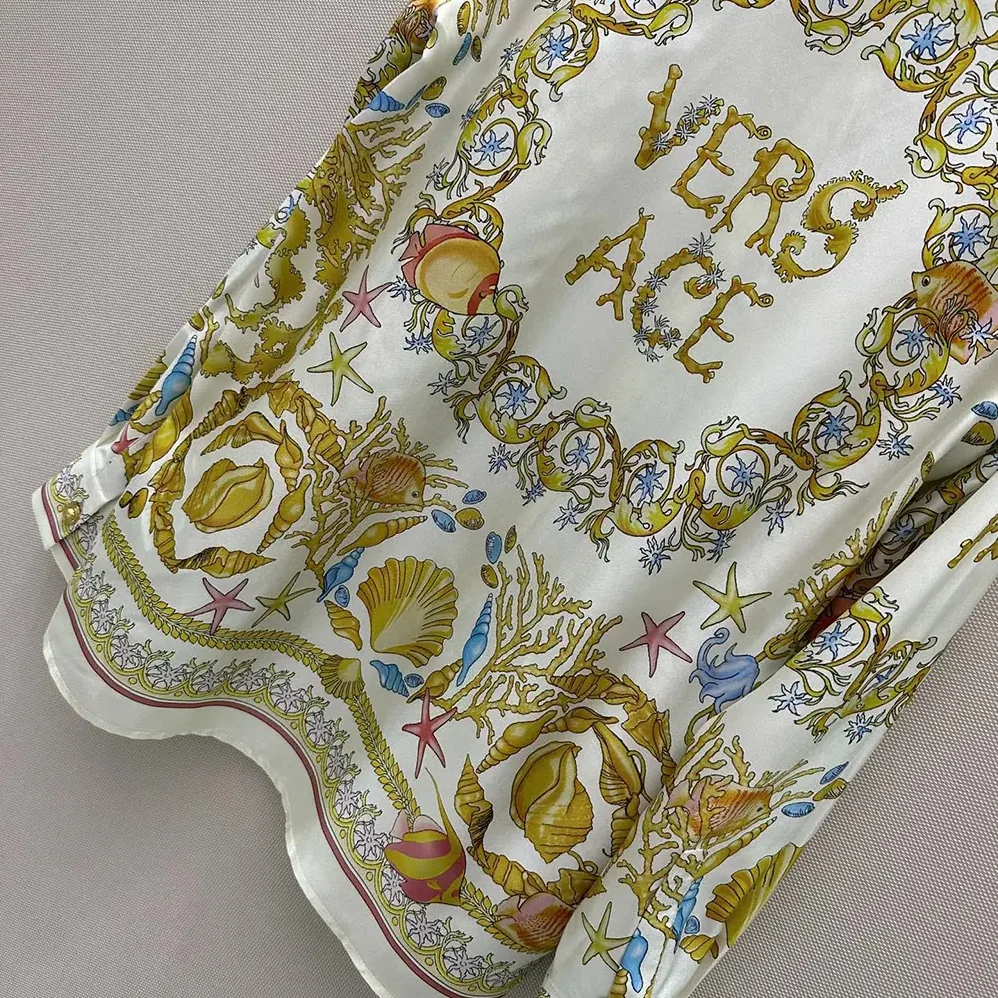 Versace Underwater Barocco Silk Shirt for Women