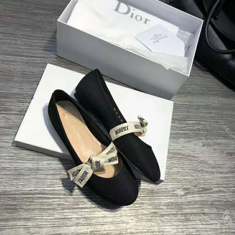 Dior Shoes Miss J'Adior Technical Canvas Ballet Pump for Women in Black