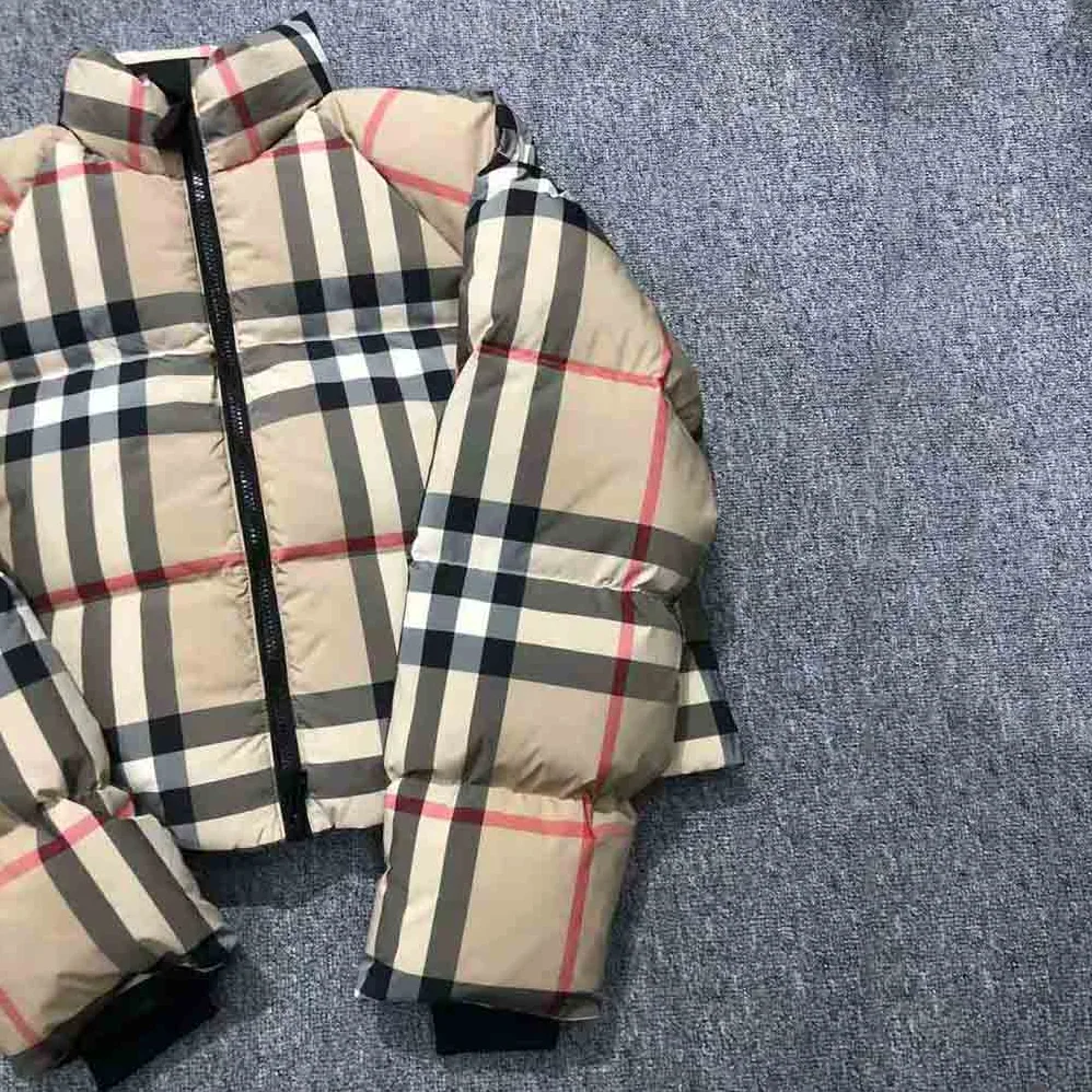 Burberry Check Recycled Polyester Cropped Puffer Jacket for Women Burberry Check Recycled Polyester Cropped Puffer Jacket for Women