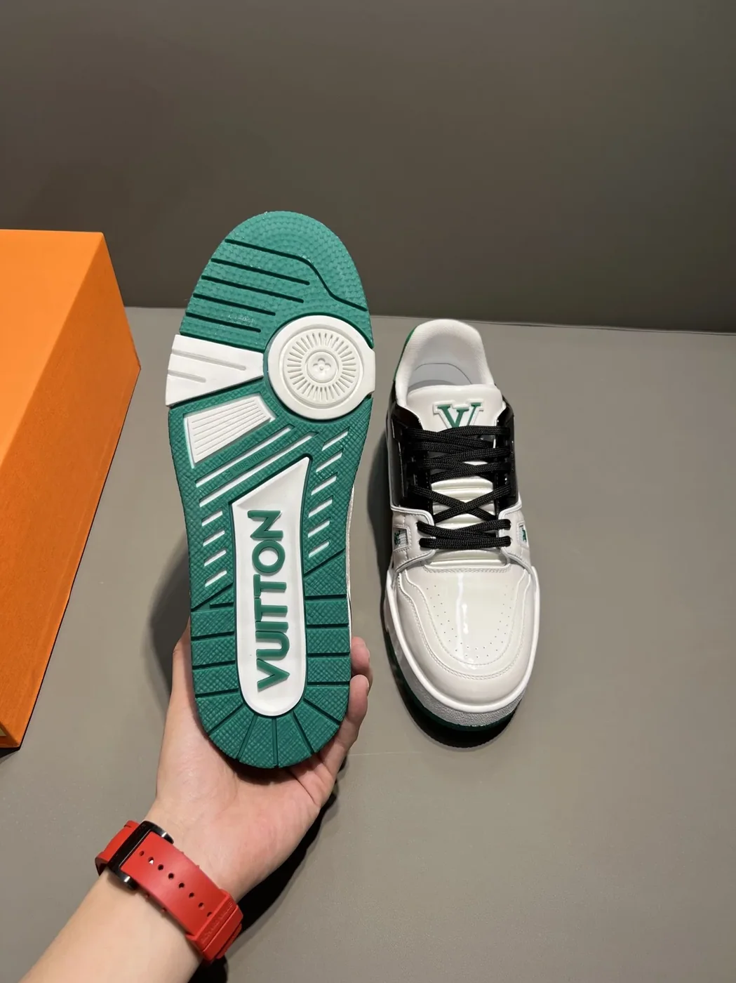 Louis Vuitton Trainer Sneaker White in Black Virgil Abloh Louis Vuitton Trainer Sneaker White in Black Virgil Abloh