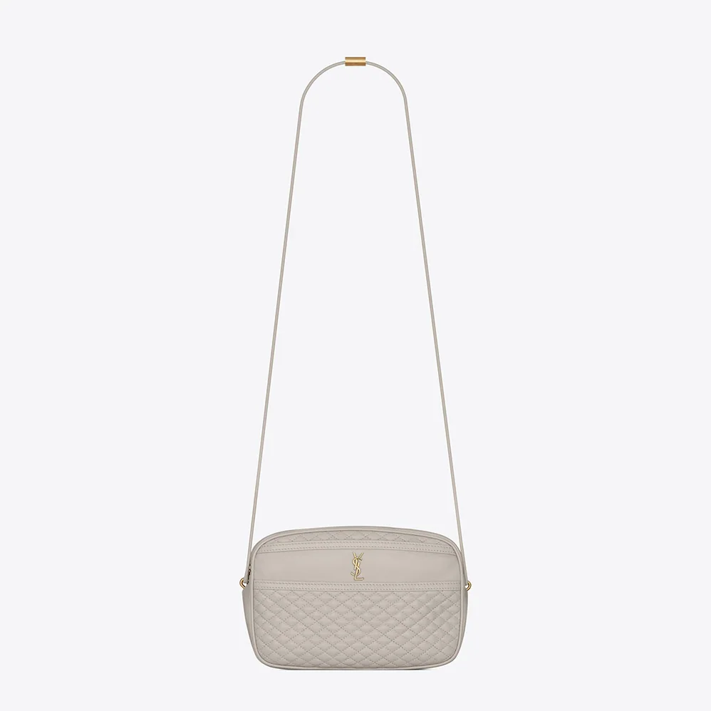Saint Laurent YSL Victoire Camera Bag in Quilted Lambskin for Women in White Saint Laurent YSL Victoire Camera Bag in Quilted Lambskin for Women in White