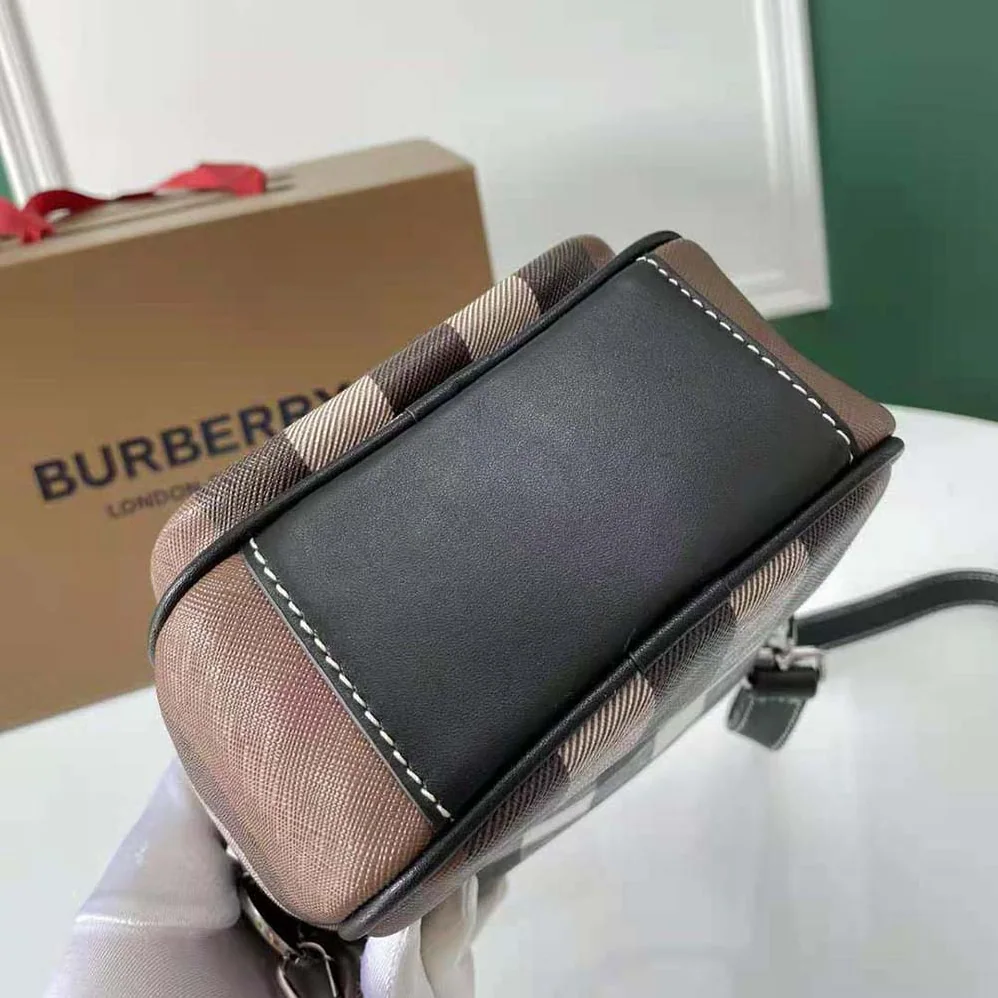 Burberry Check and Leather Crossbody Bag for Men in Brown Burberry Check and Leather Crossbody Bag for Men in Brown