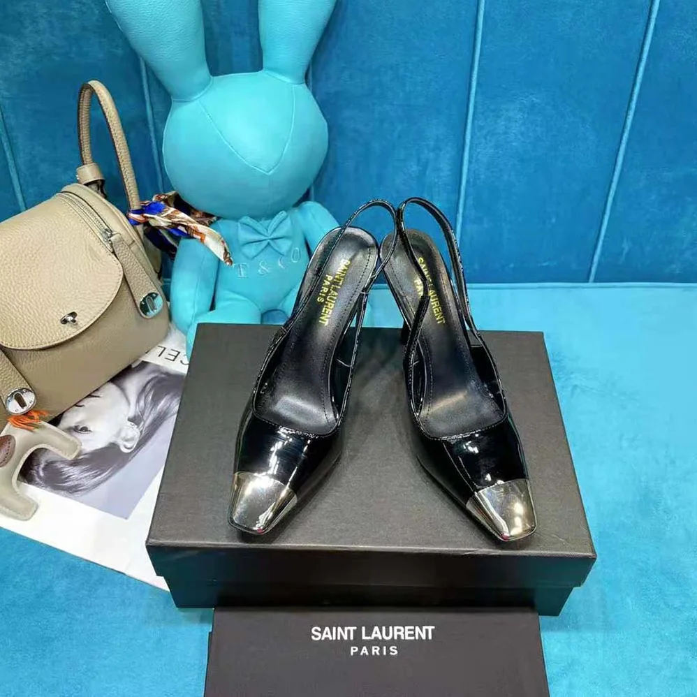 Saint Laurent YSL Blade Slingback Pumps in Patent Leather for Women Saint Laurent YSL Blade Slingback Pumps in Patent Leather for Women
