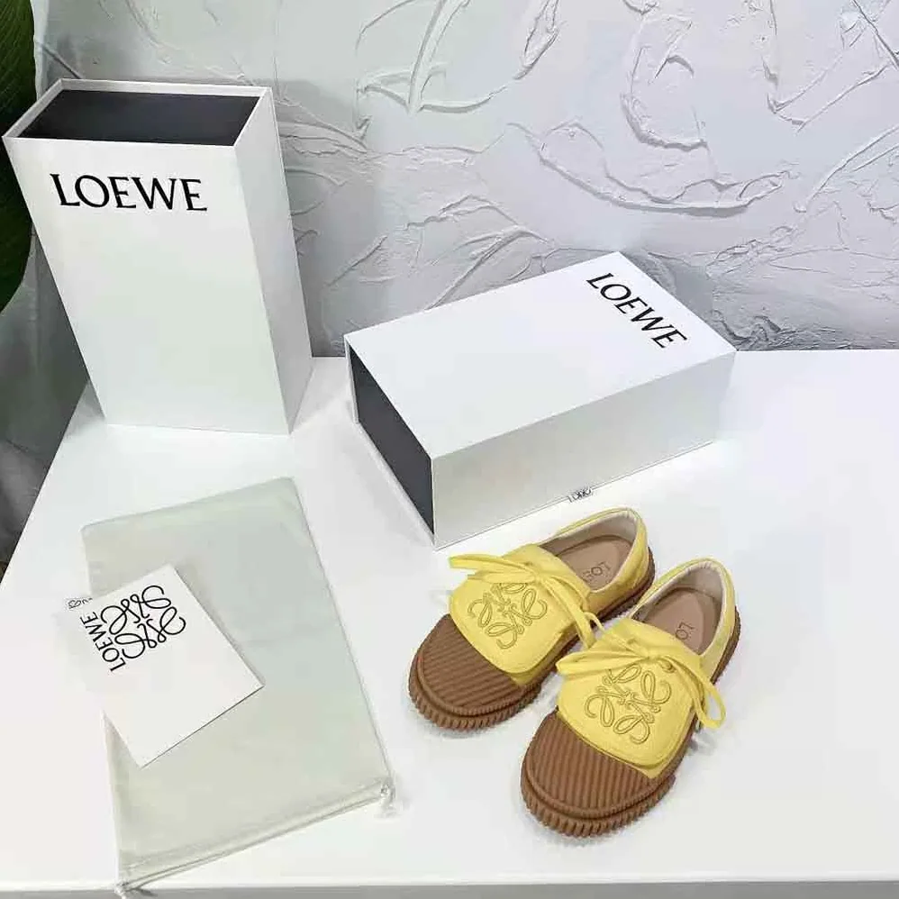 Loewe Anagram Flap Sneaker in Canvas for Women in Yellow Loewe Anagram Flap Sneaker in Canvas for Women in Yellow