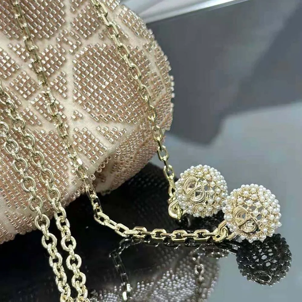 Dior Dior Dream Bucket Bag Dusty Ivory Cannage Cotton with Bead Embroidery for Women Dior Dior Dream Bucket Bag Dusty Ivory Cannage Cotton with Bead Embroidery for Women
