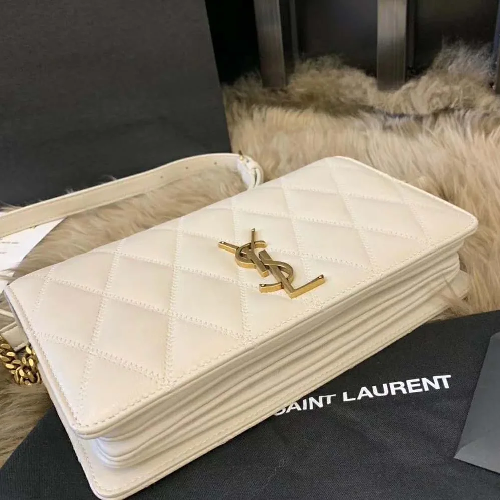 Saint Laurent YSL Angie Chain Bag Diamond for Women in Quilted Lambskin