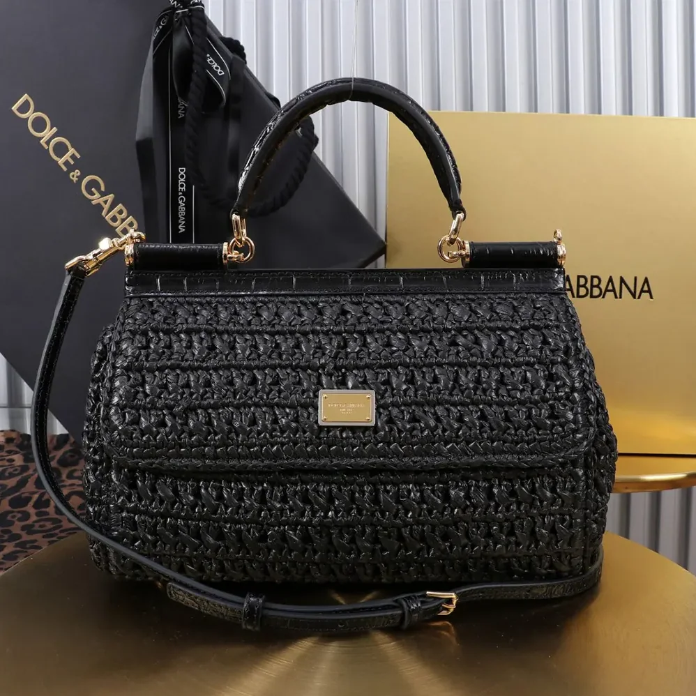 Dolce Gabbana D&G Elongated Sicily Handbag for Women in Black Dolce Gabbana D&G Elongated Sicily Handbag for Women in Black